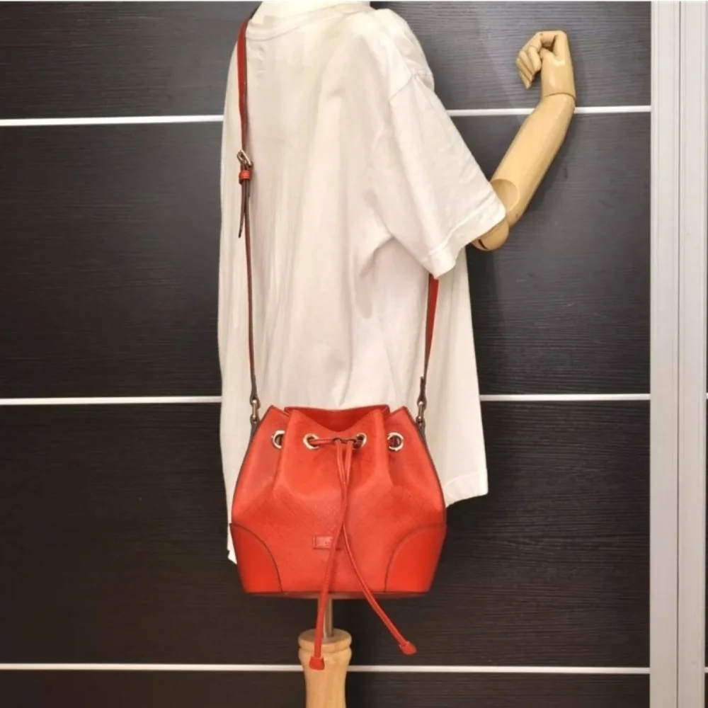 Gucci Bright Red Small Bucket Crossbody Bag - Picture 1 of 14